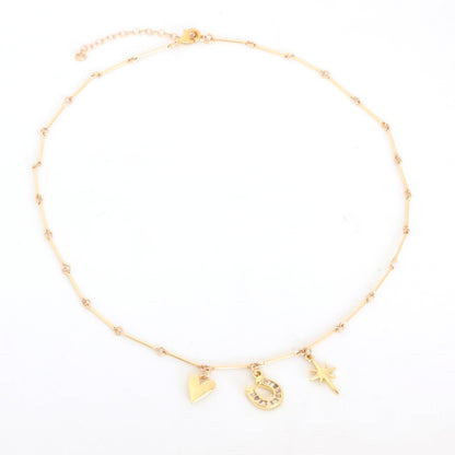 Western Charms Necklace - Puffy Heart, Horseshoe Baguette and Lightning Bolt NECKLACES Rachel Nathan