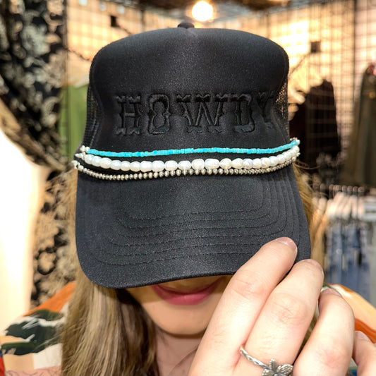 Howdy Trucker Hat - Black Trucker Hat Trends & Traditions Boutique   