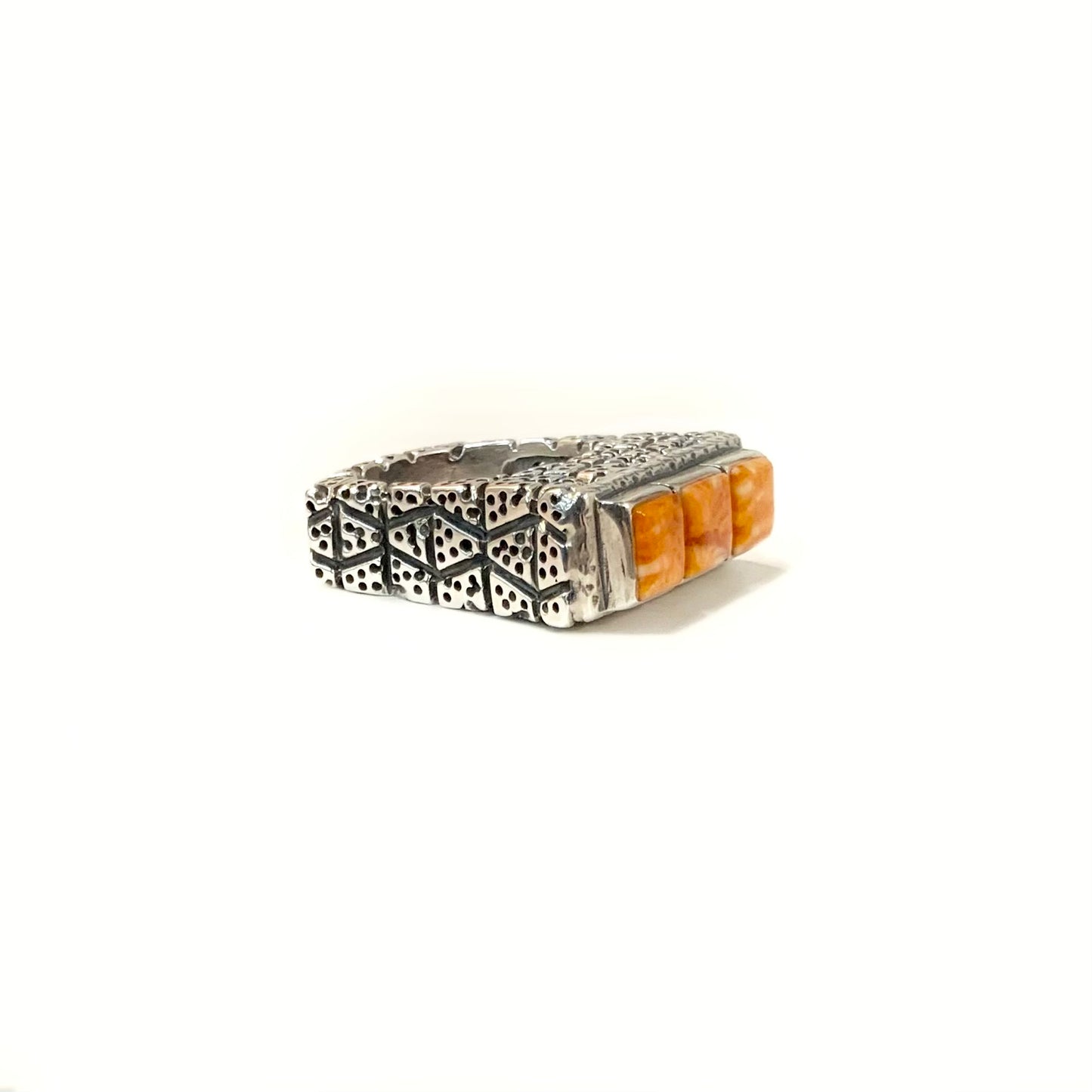 3 Stone Spiny Oyster Ring Rings Dian Malouf   