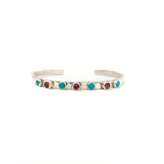 4MM Mint Turquoise with Pink Topaz Cuff  Trends & Traditions Boutique   