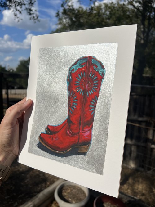 Red Boots Print Art Print Sarah Heinbaugh   