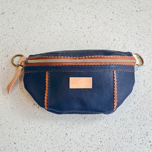 Better Than A Fanny Pack - Navy with Camel Peekaboo (Pouch Only) Fanny Packs Indigo Laine