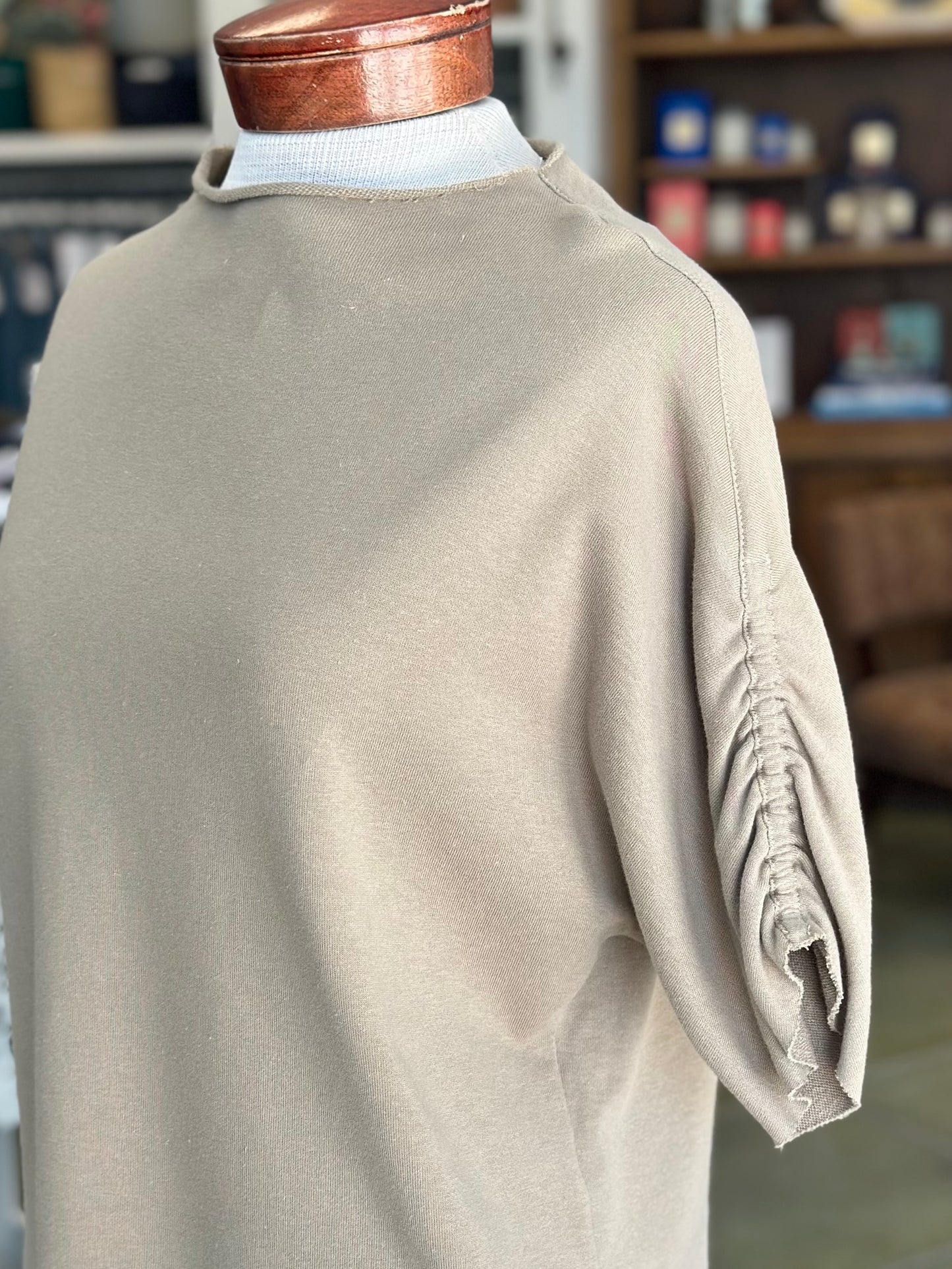 Simple Knit Funnel Neck Top - Khaki Top Sweet Revenge Rags