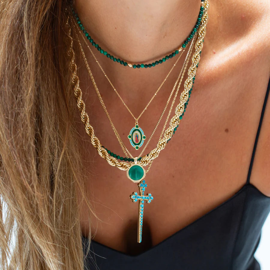 Athena Cross Turquoise Necklace