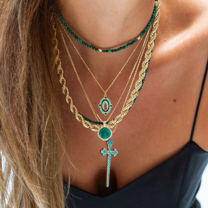Athena Cross Turquoise Necklace