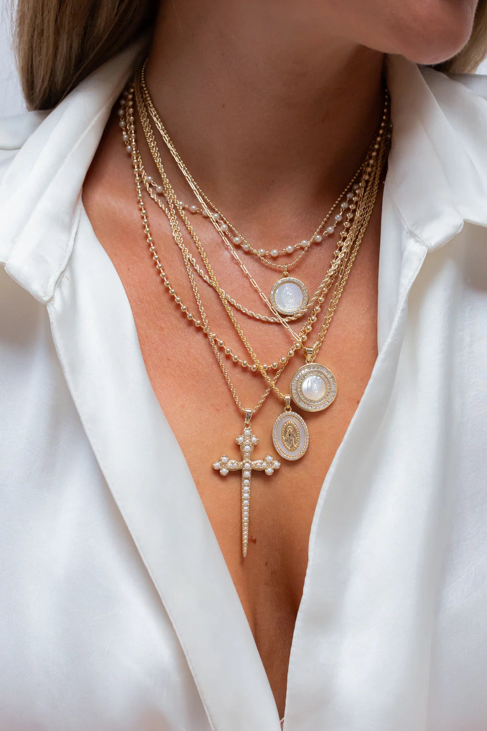 Petite Mother Mary Necklace NECKLACES JOY DRAVECKY