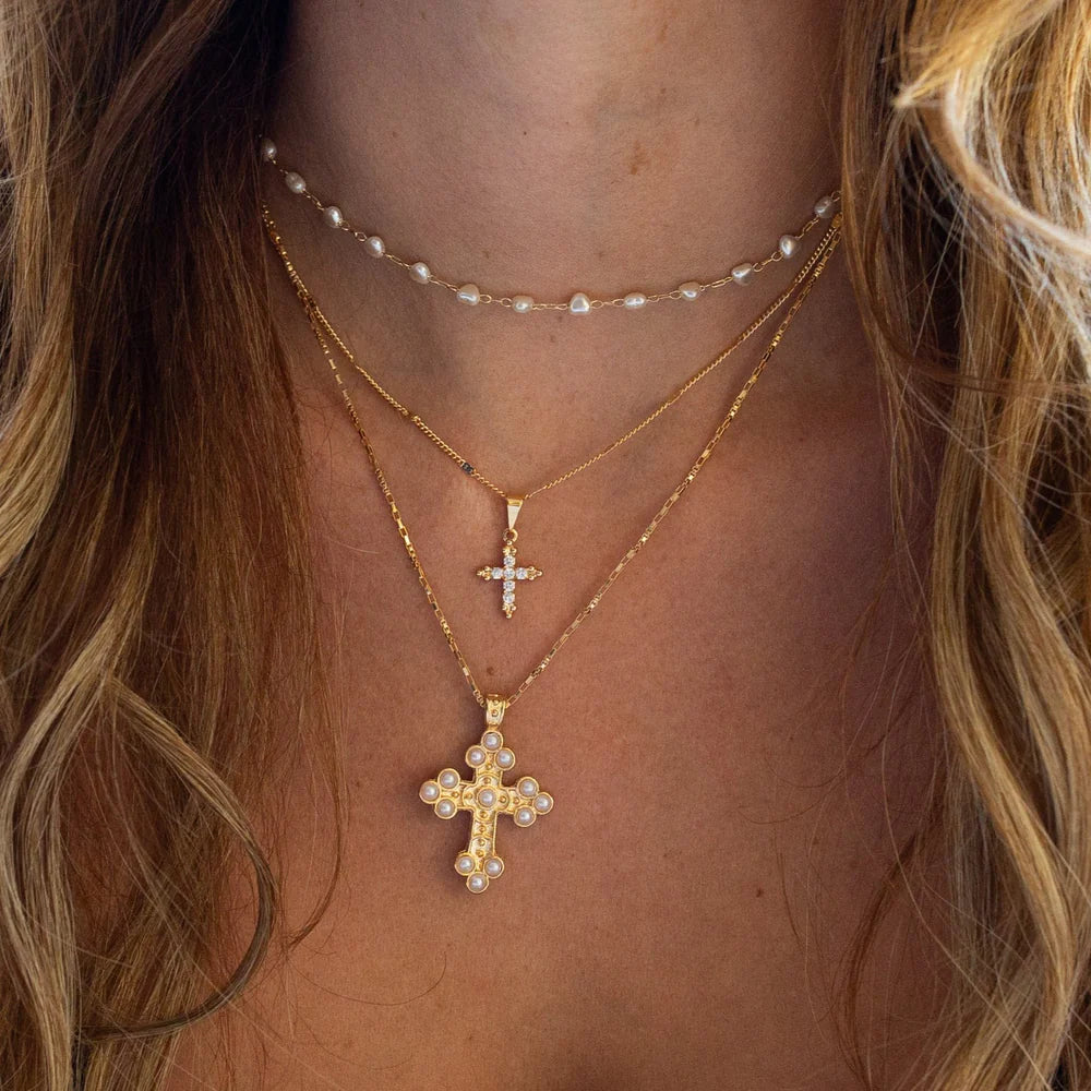 Bali Cross Gold Necklace NECKLACES JOY DRAVECKY
