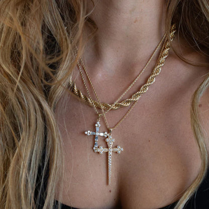 Athena Cross Necklace in Pearl NECKLACES JOY DRAVECKY