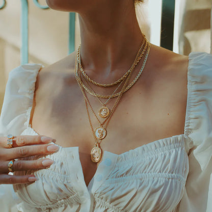 Saint Christopher Enamel Pendant Necklace - French Blue