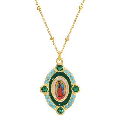 Our Lady Guadalupe Enamel Necklace