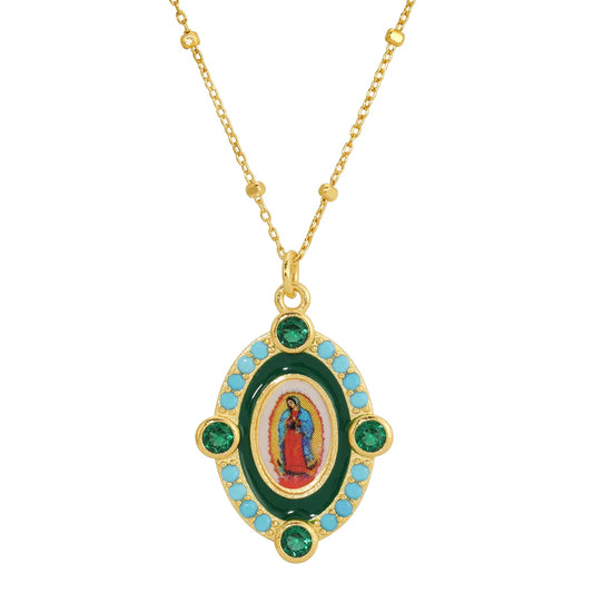 Our Lady Guadalupe Enamel Necklace