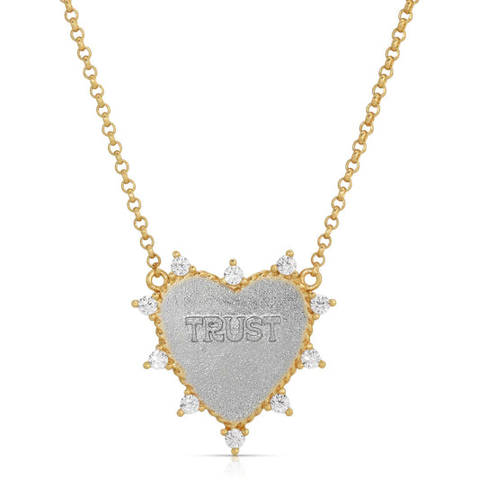 Two Tone Heart of Trust Necklace