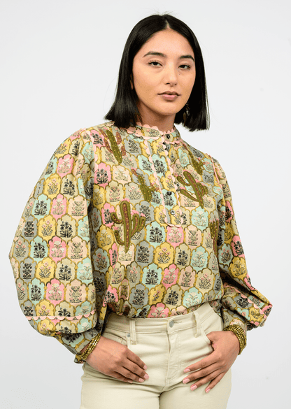 Nopal Long Sleeve Top Embroidery Tops SISTER MARY