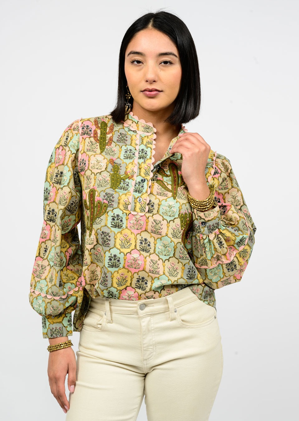 Nopal Long Sleeve Top Embroidery Tops SISTER MARY