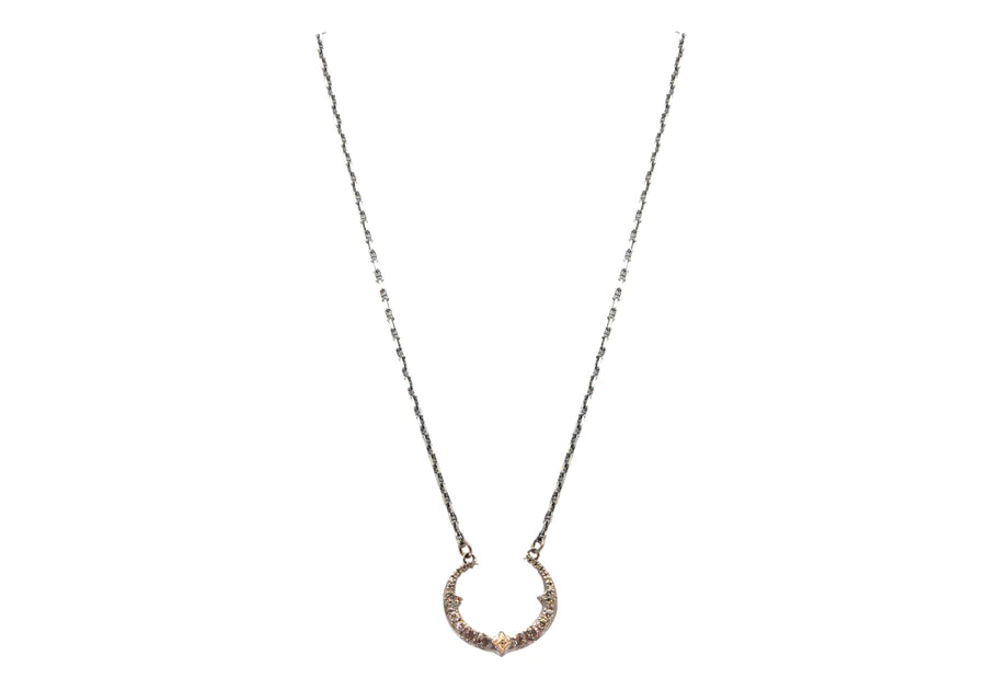 Crivelli Morganite Crescent Pendant Necklace Necklaces Armenta   