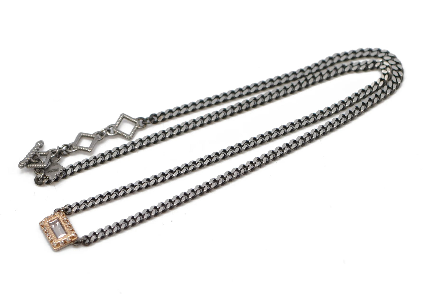 16.5" Baguette Peach Morganite Necklace Necklaces Armenta   