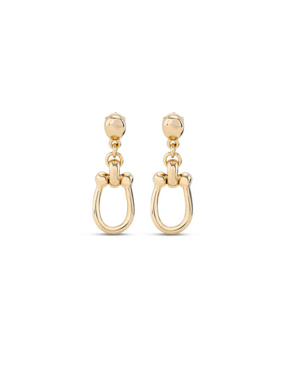 18K Gold-Plated with 1 Medium Sized Link Earrings EARRINGS Uno de 50