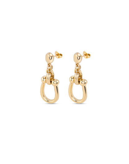 18K Gold-Plated with 1 Medium Sized Link Earrings EARRINGS Uno de 50