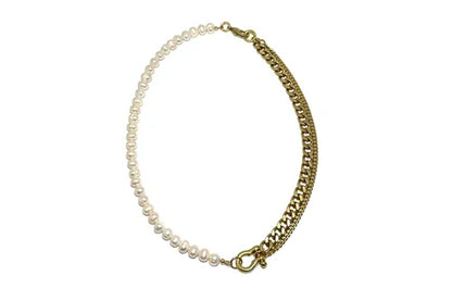 Shackle Duo Necklace - Pearl & Chain Necklaces Rachel Nathan