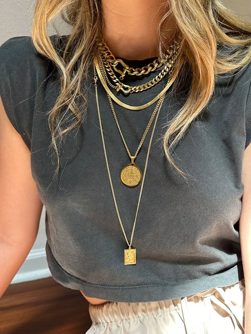 Shackle Duo Necklace - All Brass NECKLACES Rachel Nathan