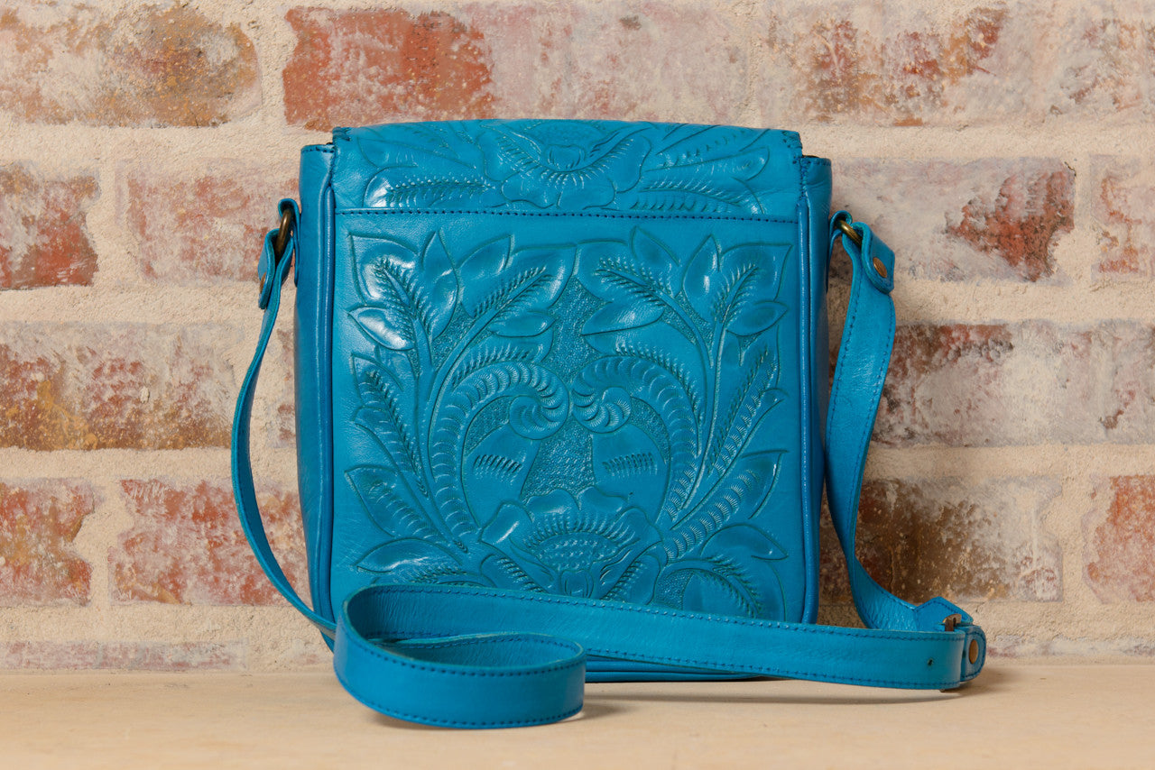 Consuela Hand-Tooled Leather Crossbody Crossbodies Hide and Chic   
