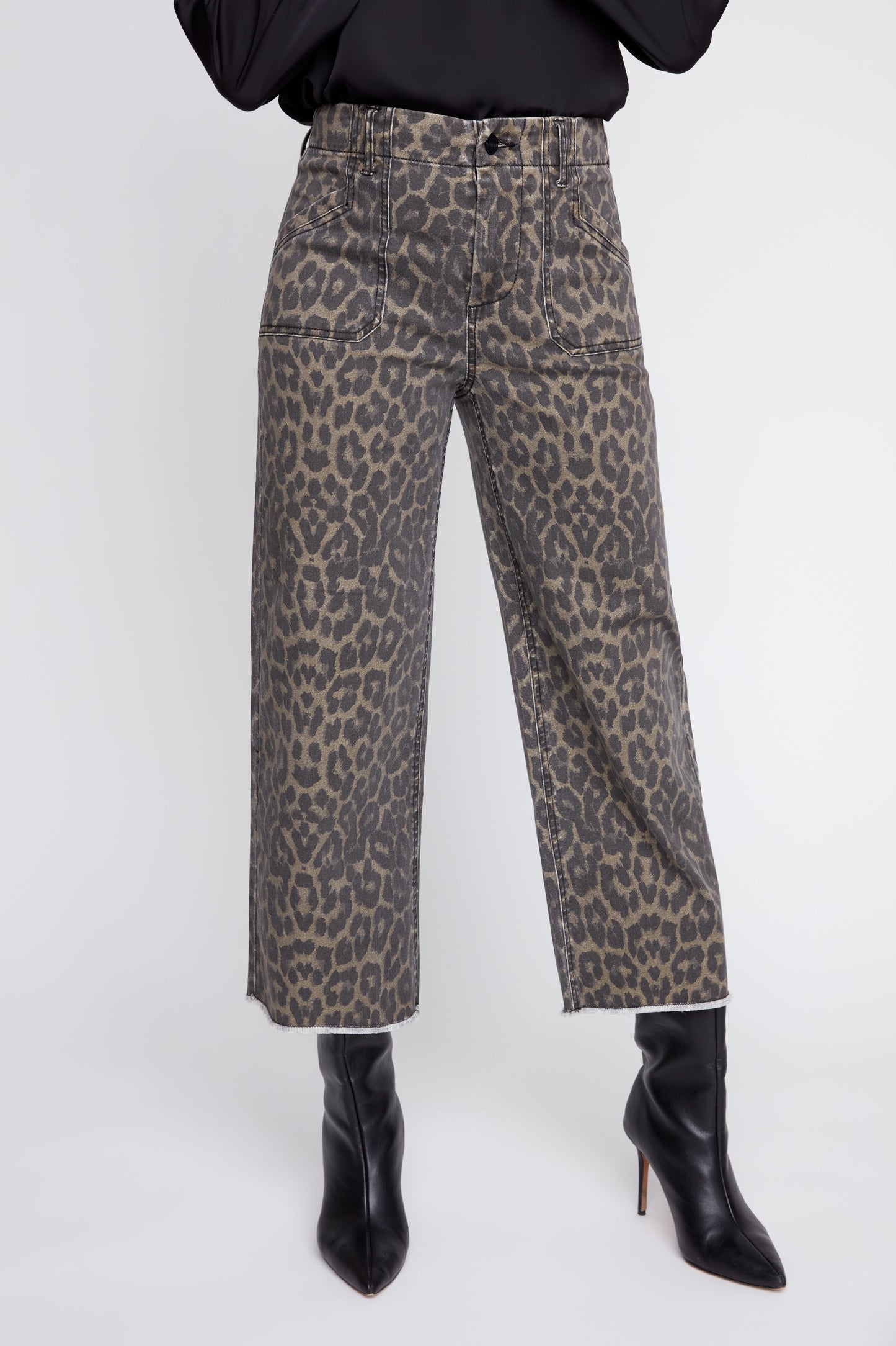 Cropped Wide Leg Printed Pants - Leopard PANTS RENUAR