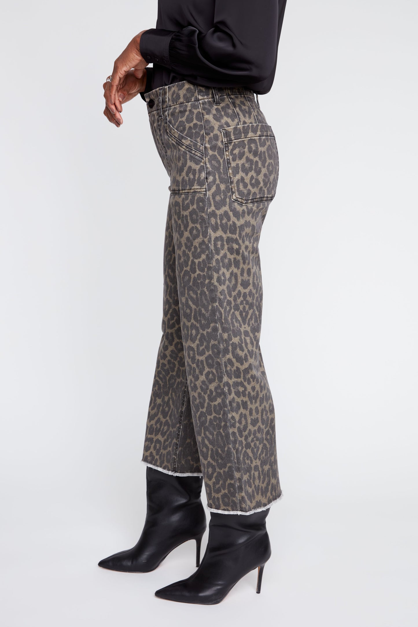 Cropped Wide Leg Printed Pants - Leopard PANTS RENUAR