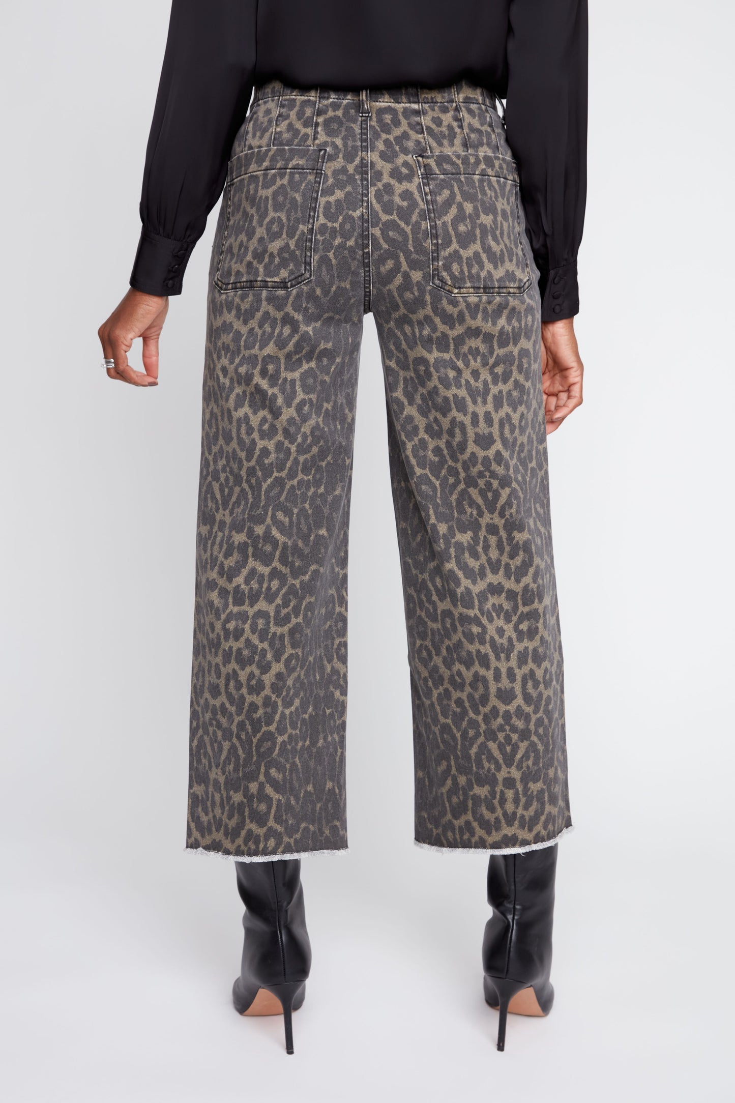 Cropped Wide Leg Printed Pants - Leopard PANTS RENUAR