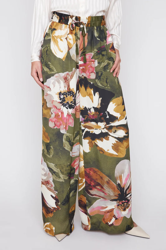 Peonies Satin Luxe Pants