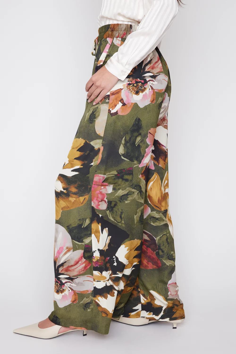 Peonies Satin Luxe Pants