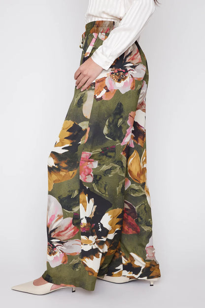 Peonies Satin Luxe Pants
