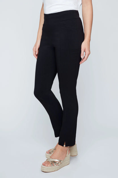 Stretch Pull-On Slim-Ankle Pants - Black