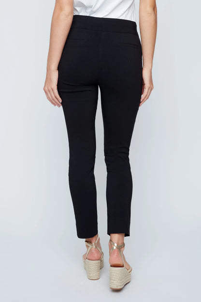 Stretch Pull-On Slim-Ankle Pants - Black