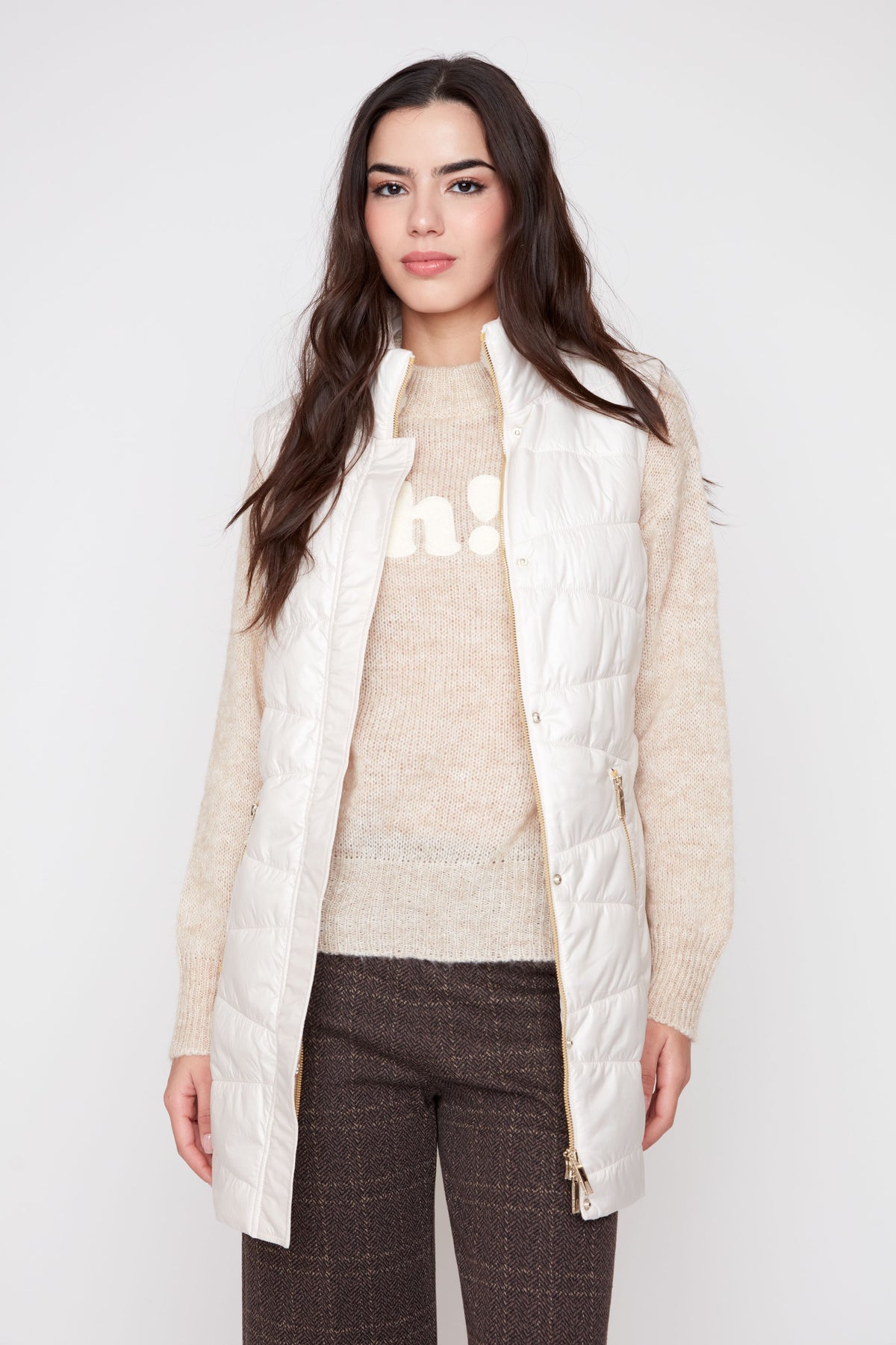 Long Luxe Quilted Puffer Vest VESTS RENUAR