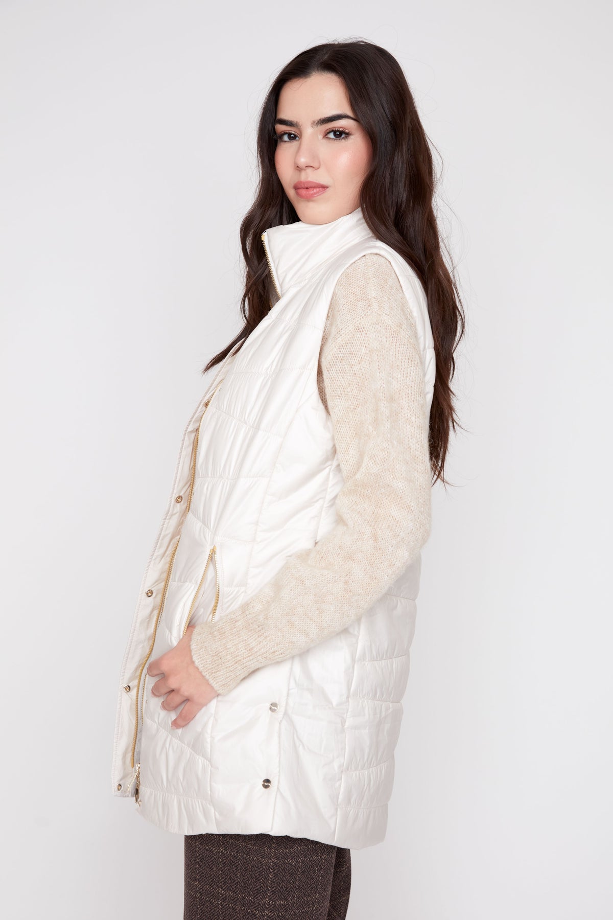 Long Luxe Quilted Puffer Vest VESTS RENUAR