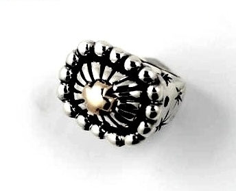 Beaded Cross Ring Rings Dian Malouf Silver/Gold 5