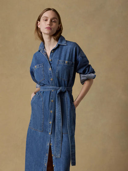 Sunfair Denim Cleo Shirtdress Dress Faherty Brand