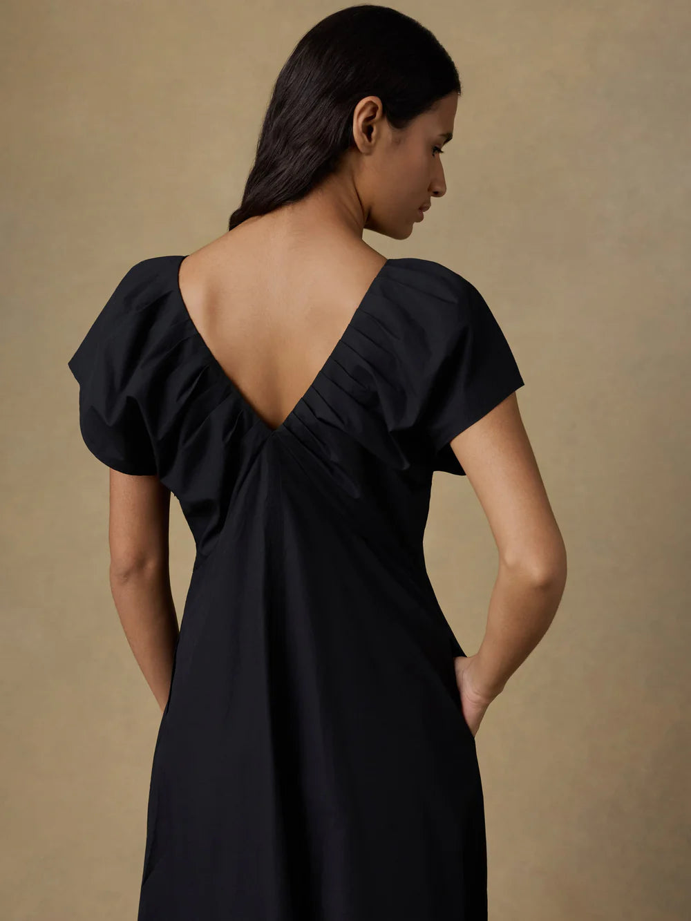 Coastal Poplin Bondhi Dress - Black Dress Faherty Brand