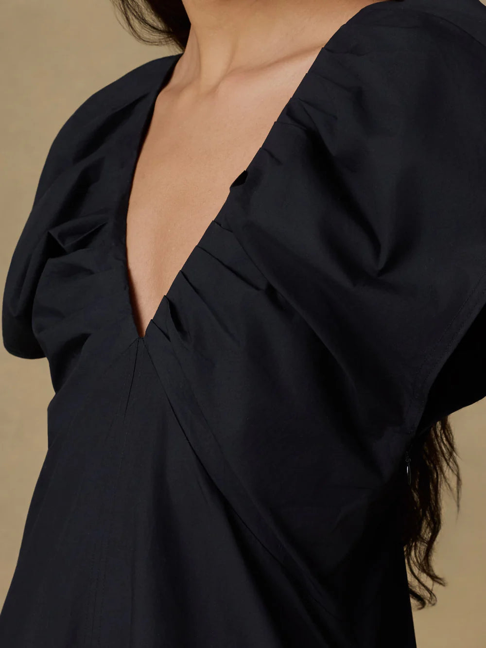 Coastal Poplin Bondhi Dress - Black Dress Faherty Brand