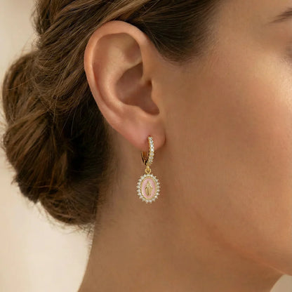 Lady Lourdes Huggies - Baby Pink EARRINGS JOY DRAVECKY
