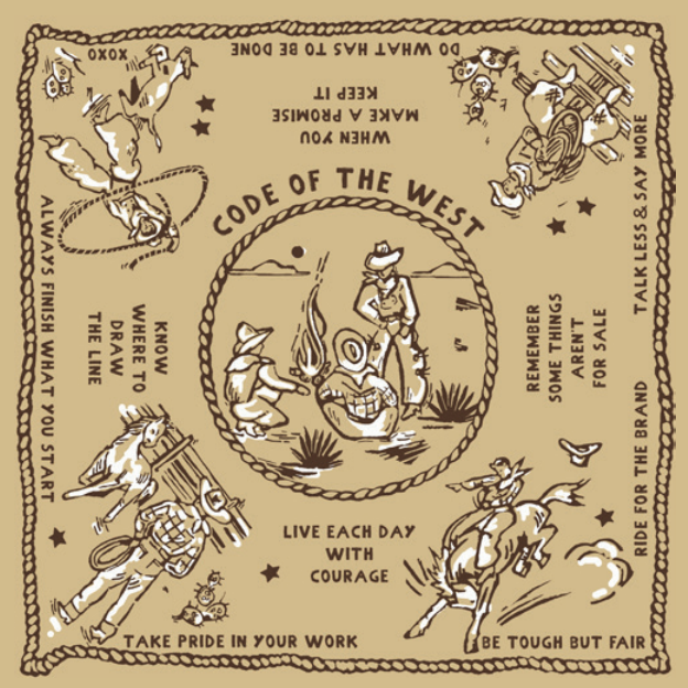 Code of the West - Scarf Bandana WRAPS&SCARVES XOXOart & Co.