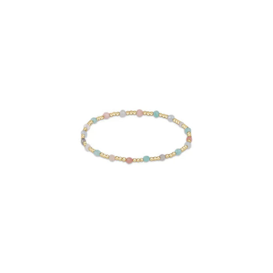 Gemstone Gold Sincerity Pattern 3mm Bead Bracelet - Hot Mess Bracelets Enewton   