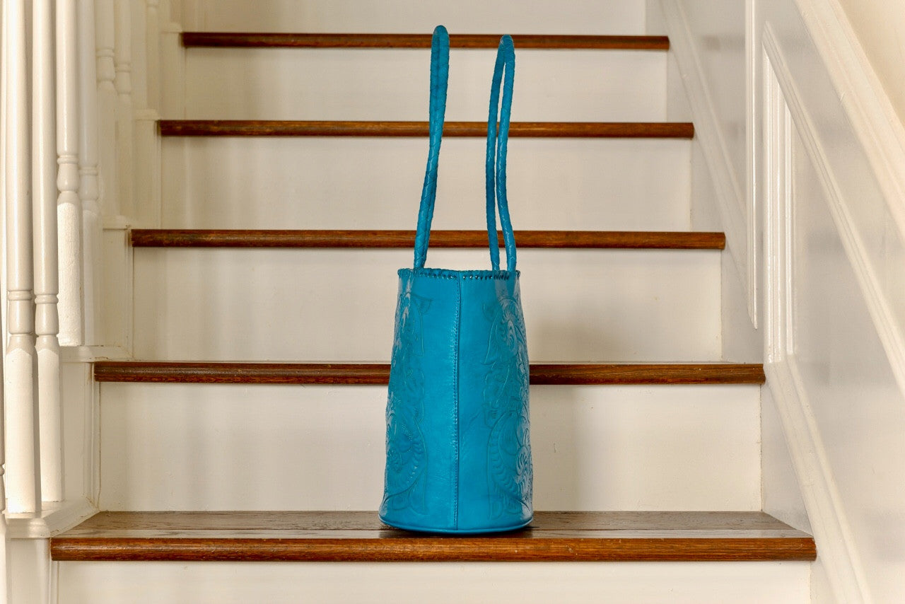 Pilar Hand-Tooled Leather Purse Purse Hide and Chic