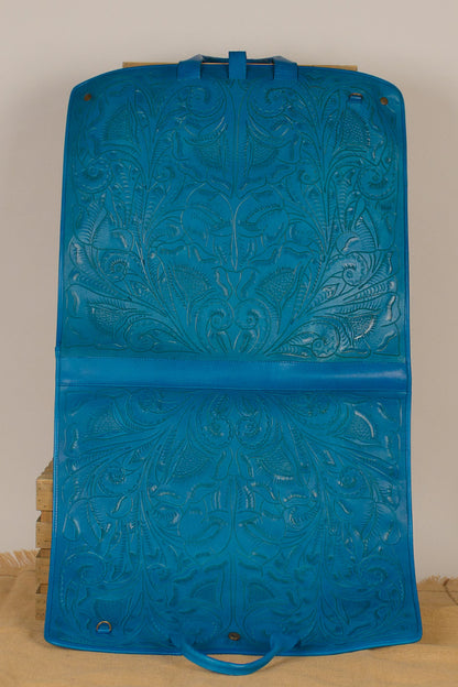 Señor Stan Hand-Tooled Leather Garment Bag Garment Bags Hide and Chic