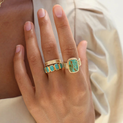 Turquesa Cushion Ring - Size 8
