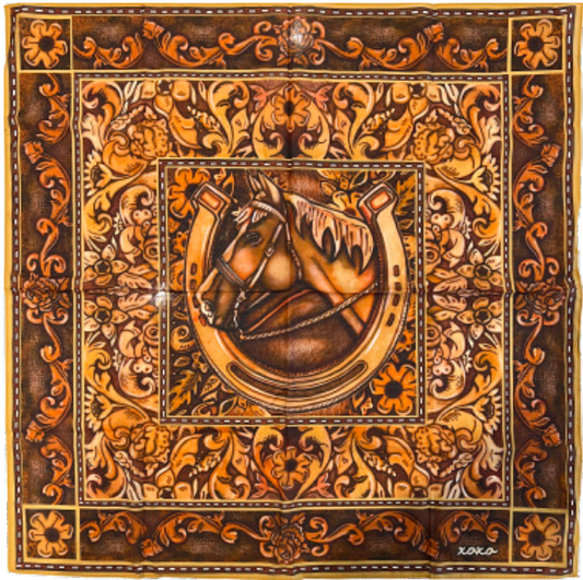 Tooled Leather - Scarf Bandana Scarves xoxo   