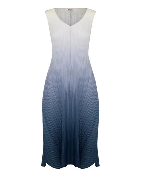 Alquema Short Collare Coat & Estrella Dress Matching Set - Marshmello to Indigo Coat Alquema