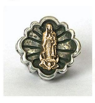 Large Virgin Cross Ring Rings Dian Malouf Silver/Gold 5