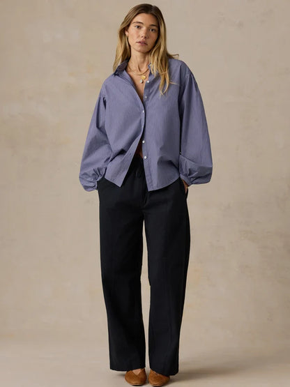 Coastal Poplin Suki Blouse
