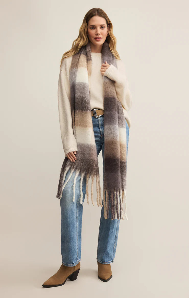 Plaid I Met You Blanket Scarf - Warm White WRAPS&SCARVES Z Supply